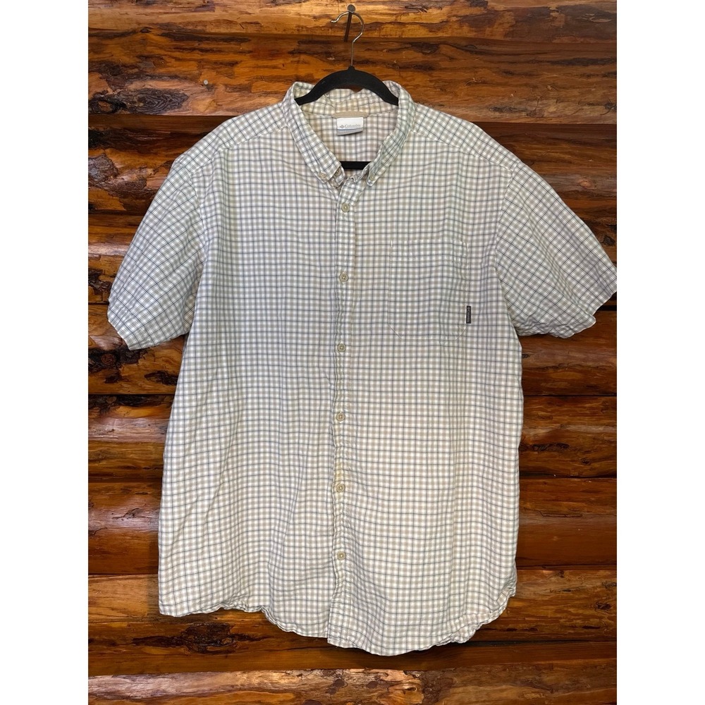 Columbia Brown/Blue Plaid Short Sleeve Shirt Size XXL